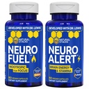 NATURAL STACKS NeuroAlert + NeuroFuel Nootropic with Zembrin Bundle - 200mg Paraxanthine & 25mg Kanna Extract Supplement - Caffeine Free Supplement - Support for Energy & Focus* - 60 Total Servings