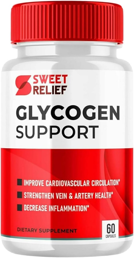 Sweet Relief Glycogen Support - Sweet Relief Blood Vessel Cleaner, Capsules Sweet Relief, Formule avancée pour le bien-être général, SweetRelief (60 Capsules, 1 Pack)