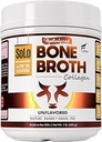 Solo Bone Broth Protein Collagen Poudre à faible teneur en sodium, 16g Collagène hydrolysé de type I et III, pour la peau saine, les ongles, les cheveux, les articulations et la digestion, gazon, 1 lb (Canister - Net Wt. 1 lb. Poudre)