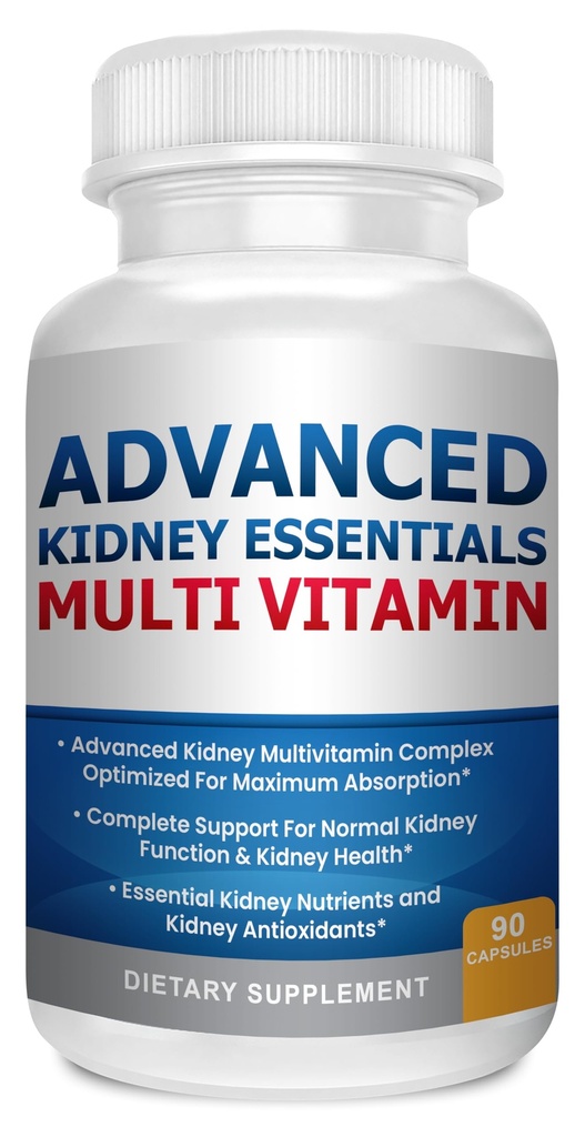 L'essentiel du rein avancé Multivitamine. Supplément de soutien au rein pour la santé complète du rein. Supplément santé rénale avec vitamines rénales 90 capsules