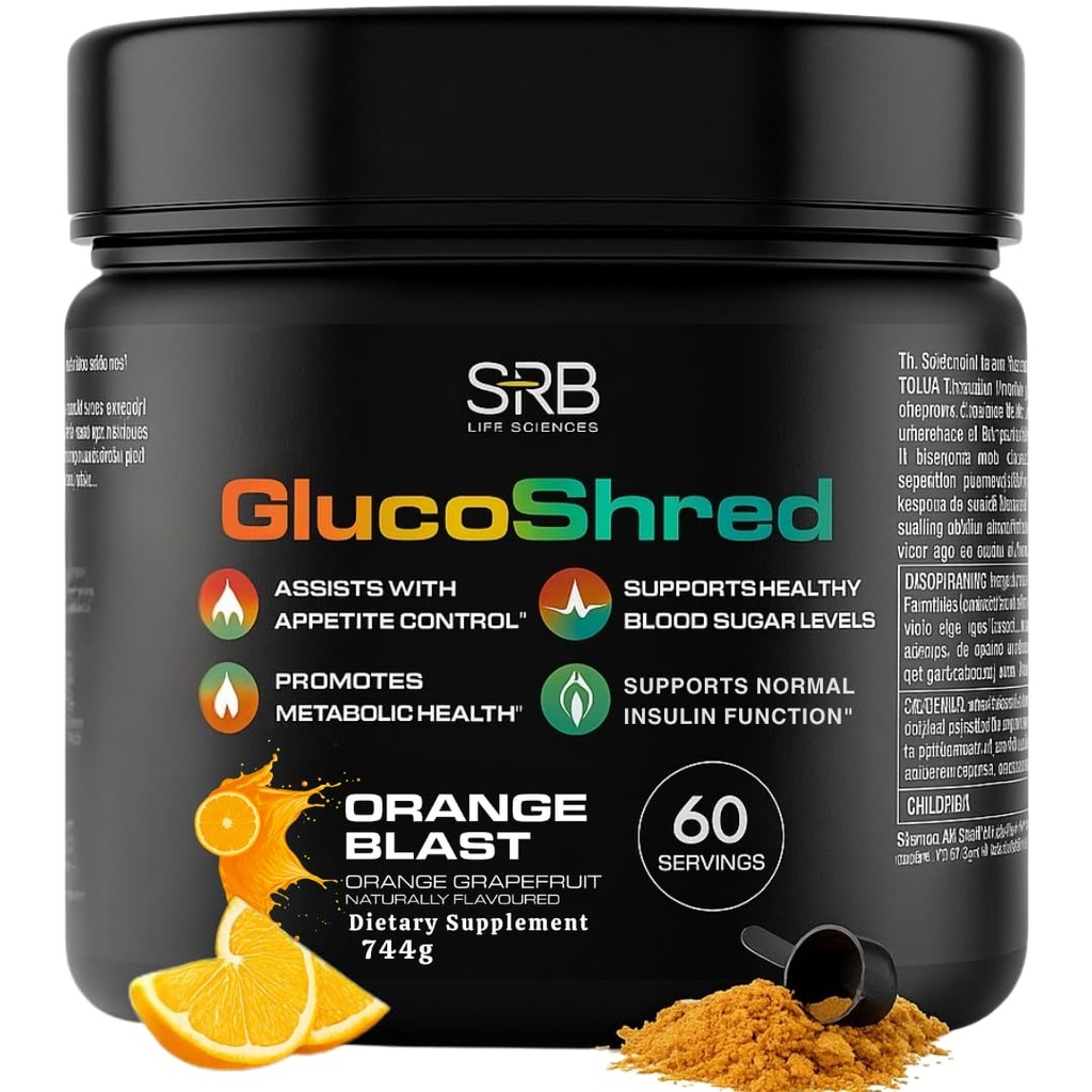 GlucoShred-Advanced GLP-1 Drink Mix - Not Just Another Supplement. A Full METABOLIC Reset for Blood Sugar, Metabolism and Appetite | Berberine Cinnamon ALA Chromium | Tangy Orange | 30 Day Supply