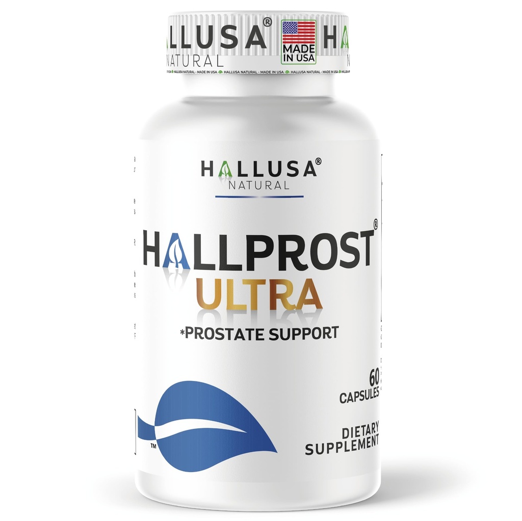 HALLPROST ULTRA Prostate Health Urinary Tract & Bladder Support 60 Capsules, Saw Palmetto, Lycopene, Pygeum Africanium, Pumpkin Seed, Zinc, Vitamin E, Magnesium, Prostate Health Supplement for Men