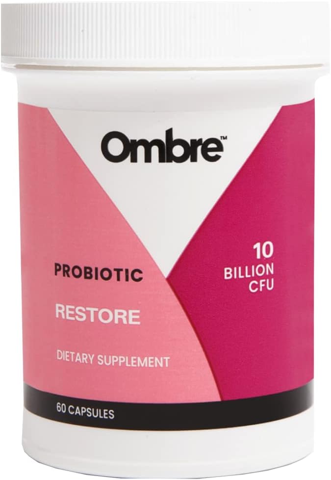 Ombre Restore Probiotiques pour les femmes, Supplément de santé quotidienne pour les seins vaginaux, digestifs, urinaires et immunitaires, 10 milliards CFU, plateau-stable, 30 portions