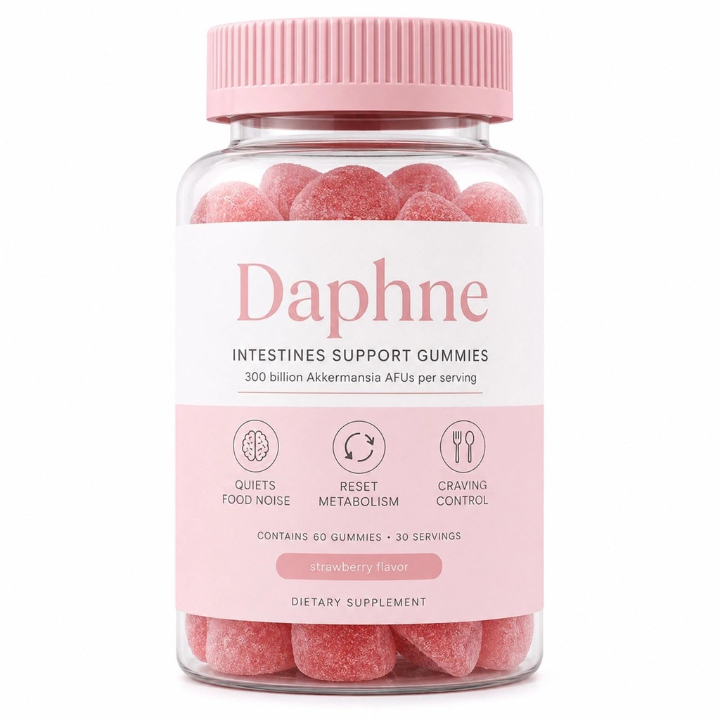 Daphne Gut Health Support Gummies with Akkermansia Probiotic, Berberine, Chromium Picolinate, Inulin, Resistant Starch, Vitamin D3 & Green Tea Extract, Daily Digestive Wellness Supplement