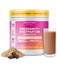 Pink Stork Grossesse et poudre de protéines postpartum pour femmes, 20g Whey et collagène, Prénatal et mélange de protéines d'allaitement pour l'énergie, récupération et hydratation, chocolat, 15 portions