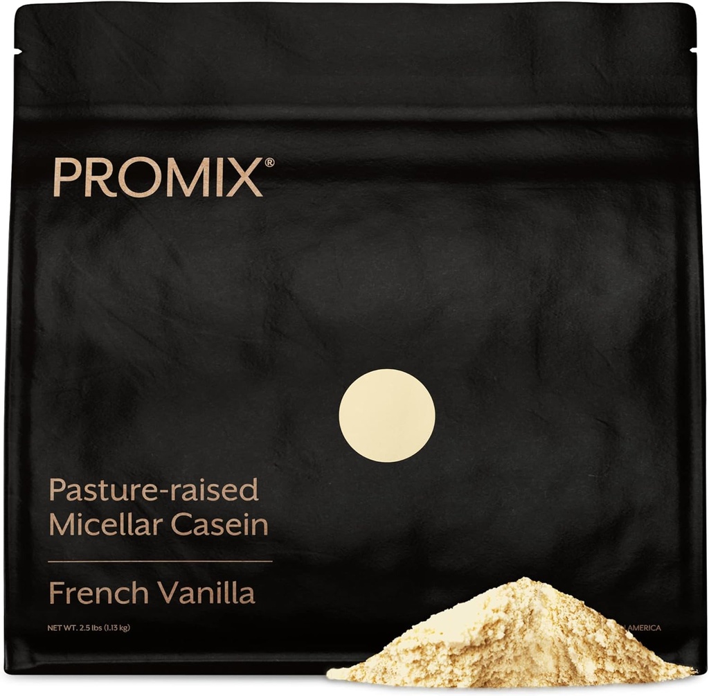 Poudre de protéines de caséine de nutrition ProMix - herbe, pâturage élevé, libération lente Caséine Micellaire - sans gluten - Vanille, 2,5 livres (paquet de 1)