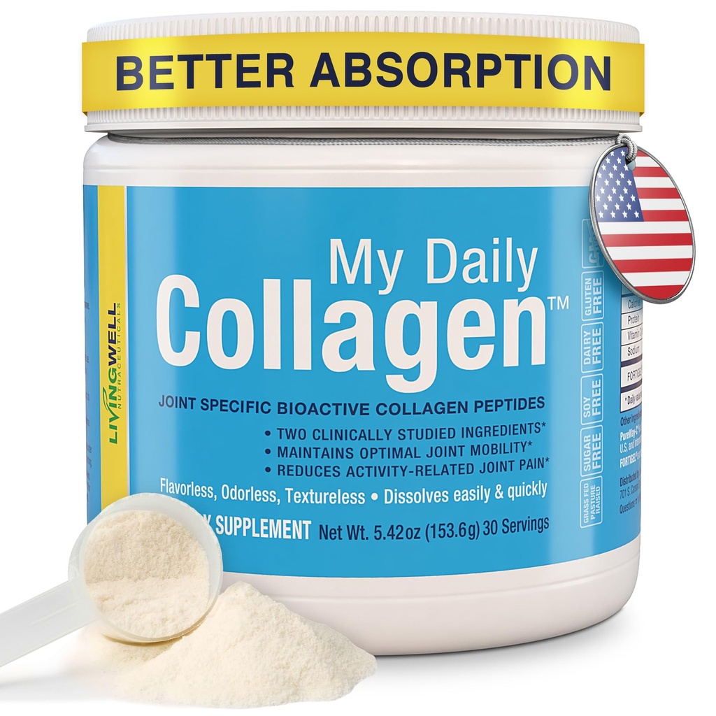 Premium Collagen Peptides Type 1 & 3 Collagen Powder - Hydrolyzed Bovine with Protein & Vitamin C – Unflavored Powdered Peptides Protein for Men and Women Joint & Cartilage Health – 30 Servings
