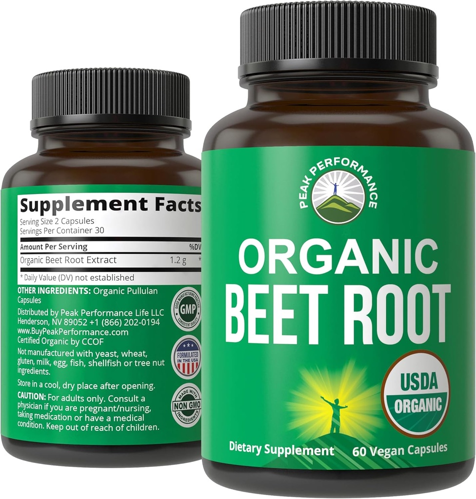 Capsules de végétalien de racine de betterave biologique de l'USDA. Beets Juice Powder Super Food Pills 1200 mg. Capsules d'extraction de betterave à oxyde nitrique. Supplément de soutien au polyphénol pour les femmes et les hommes