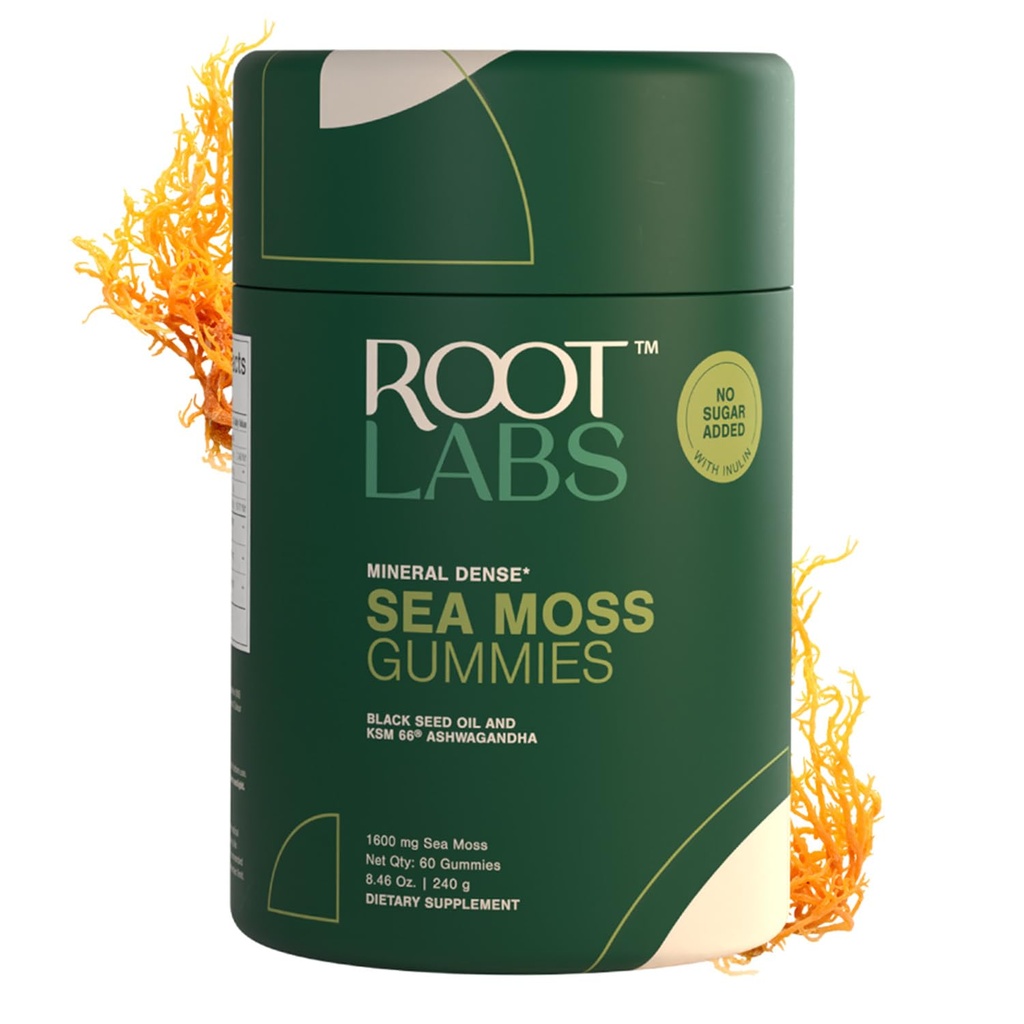 Mousse de mer Gummies I 92+ Minéraux I Huile de graines noires I KSM 66 Ashwagandha I Lab Tested I No Added Sugar.