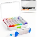 BEXEEN Organisateur hebdomadaire de pilules 2 fois par jour - Pill Box 7 Jour Am Pm - Organisateur de médecine de voyage Deux fois par jour Porte-vitamines Portable Supplément Case Week Matin Night Med Dispenser Conteneur amovible