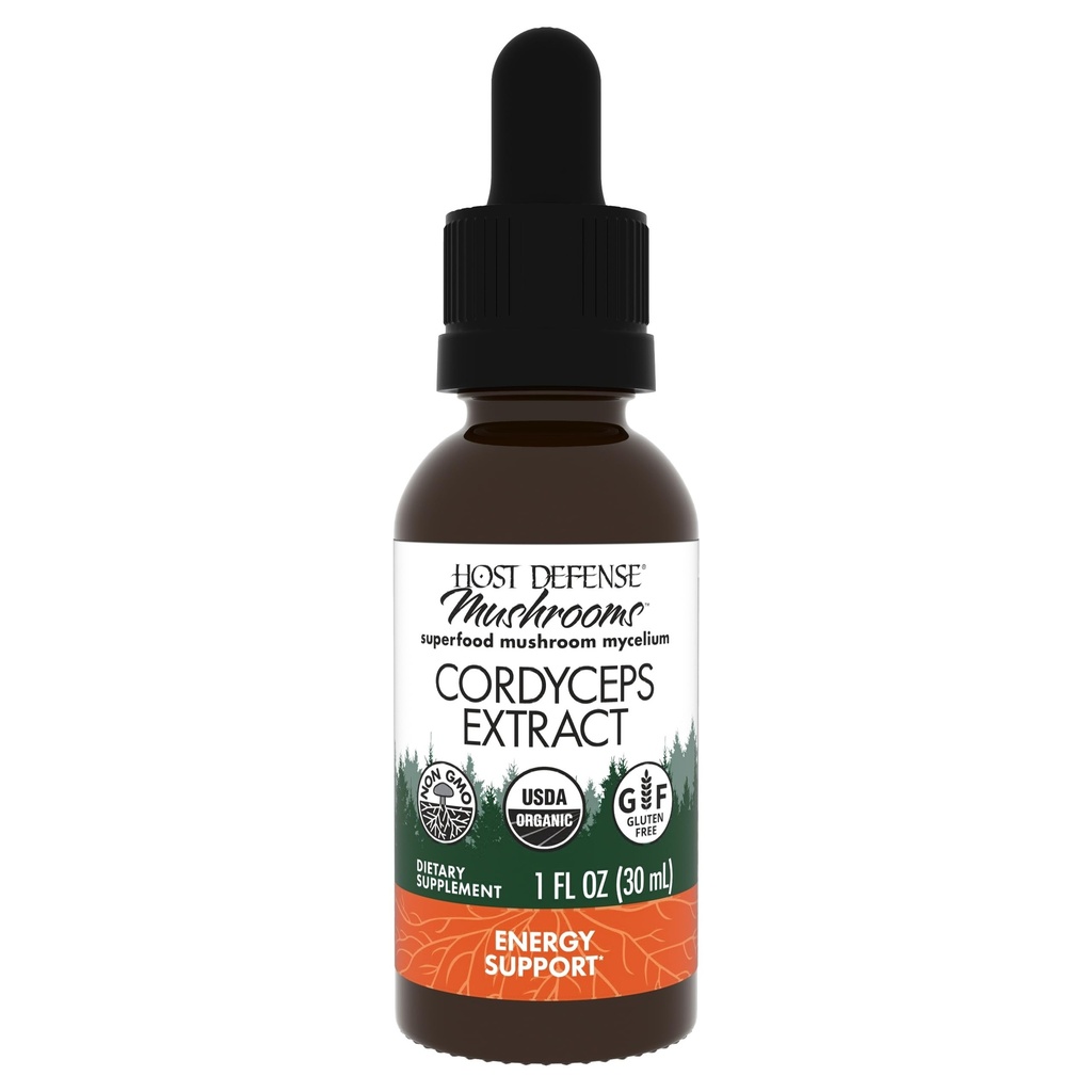 Host Defense Cordyceps Extract - Supplément de soutien immunitaire et énergétique - Supplément de santé rénale avec Cordyceps - Fitness Support to Aid Oxygen Uptake - 1 fl oz (30 portions)*