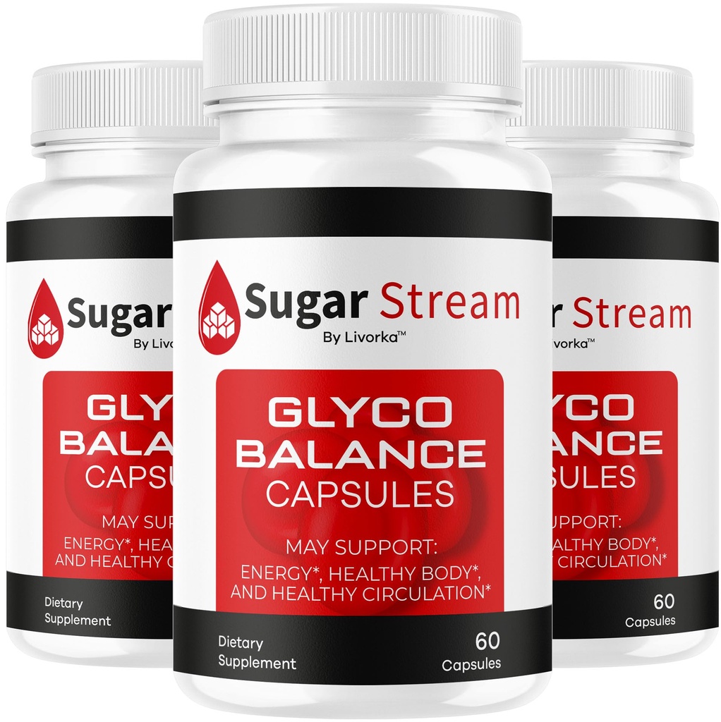 (3 Pack) SugarStream Capsules, Official SugarStream Blood Health Support Premium Pills Advanced Glyco Optimizer Supplement, Natural SugarStream For Overall Health & Wellness, 180 Capsules For 3 Months