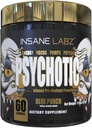 Insane Labz Or psychotique, Poudre de pré-entraînement stimulante, Focus d'énergie durable extrême, Pompes et Endurance avec Beta Alanine, DMAE Bitartrate, NO Booster (60 Servants, Blue Punch)