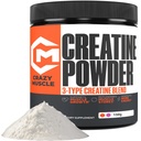 Crazy Muscle Creatine Poudre monohydratée, 5000mg Premium 3X TroisAtine Préentraînement Mass Gainer, Haute Absorption Facile à prendre Poudre Performance Optimum pour les hommes et les femmes, 30 portions