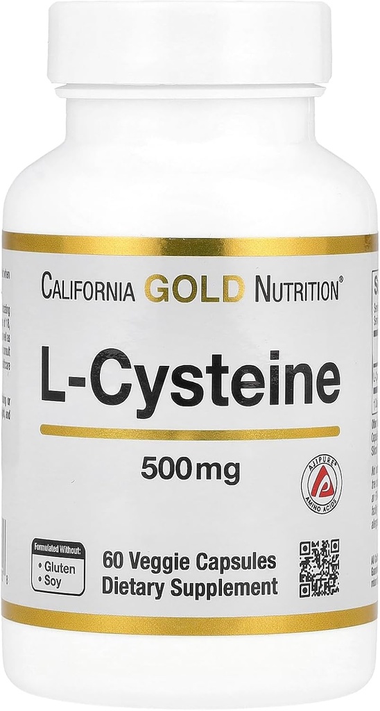 California Gold Nutrition L-Cysteine, AjiPure®, 500 mg, 60 Veggie Capsules