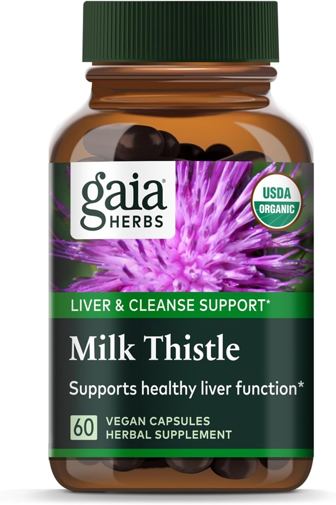 Gaïa Herbes Thistle de lait - Supplément hépatique et nettoyage du soutien pour aider à maintenir une fonction hépatique saine* - 60 capsules végétaliennes (20 jours d'approvisionnement)