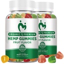 (2 Pack) Hemp Gummies for Sleep, Pain, Relaxation & Anxiety - Natural Pure Extra Strength Organic Hemp Oil Extract Vegan Low Sugar Hemp Gummy for Adults