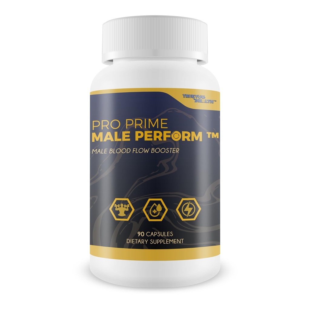 Pro Prime Male Perform - Our Best Male Blood Flow Booster - Premium BloodFlow Booster to Help Lower Pressure & Support Circulatory Health - Increase Blood Flow & Endurance - Prime Perform for Men