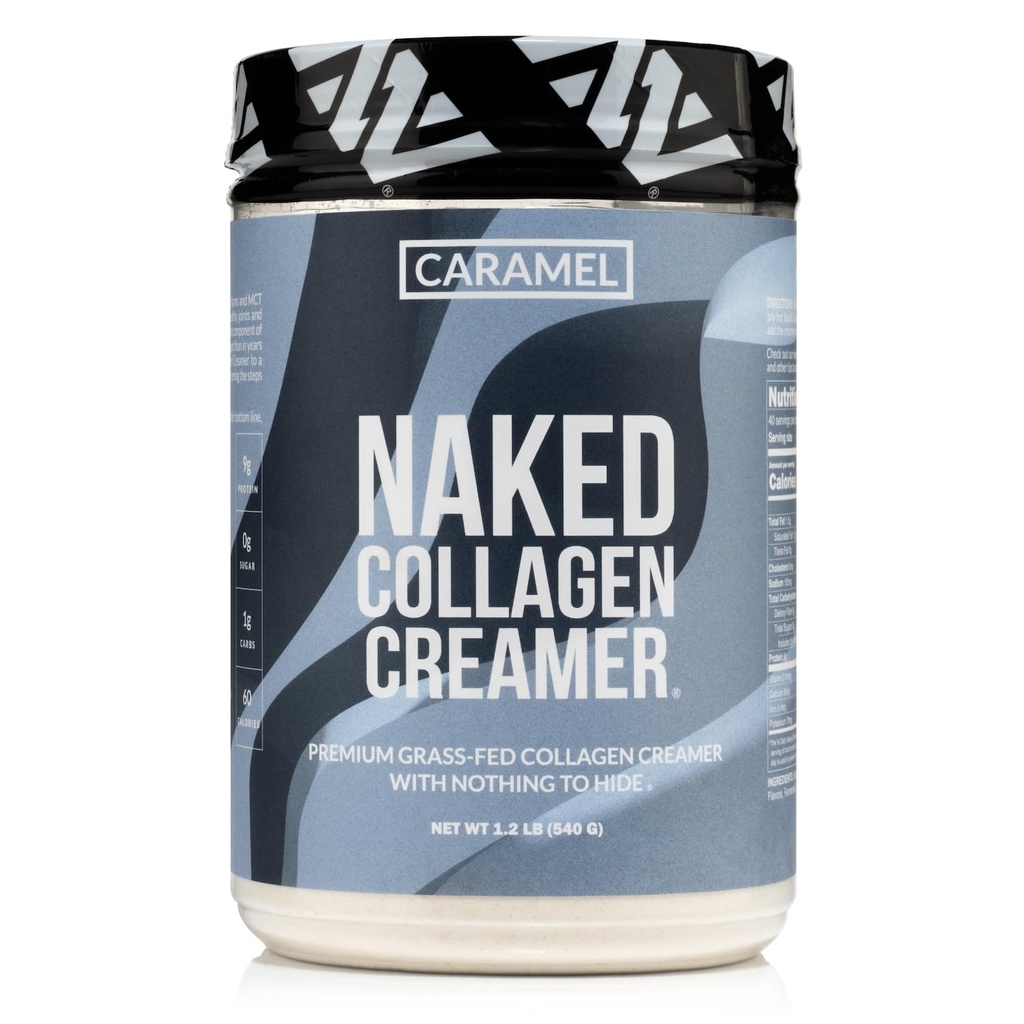 Crème à café collagène nue - Crème à collagène caramel pour café - Sans lait, sans gluten, sans OGM - Soutien cheveux, peau et ongles - 40 portions