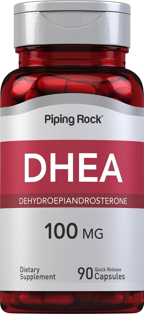 Piping Rock DHEA Supplément 100mg. pour les hommes et les femmes 90 Capsules.