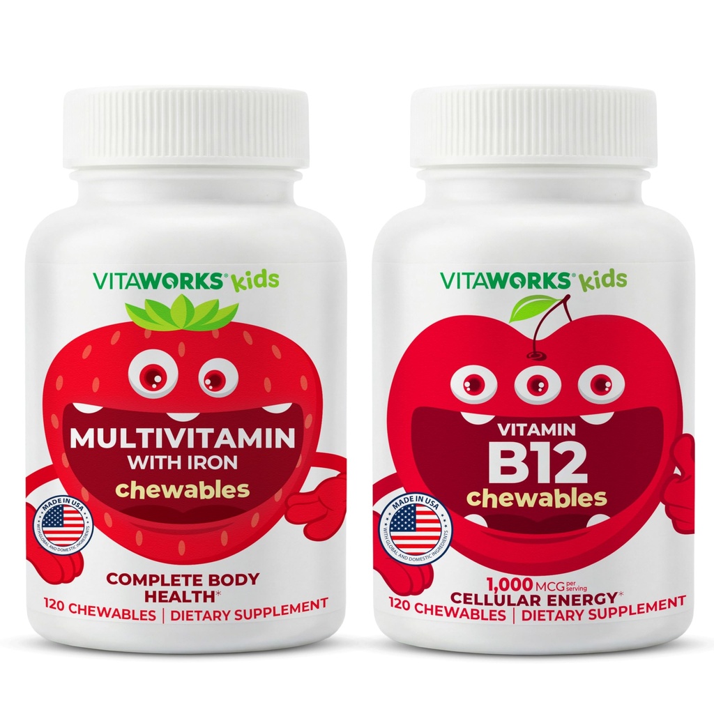 Chewables multivitamine pour enfants + Vitamine B12