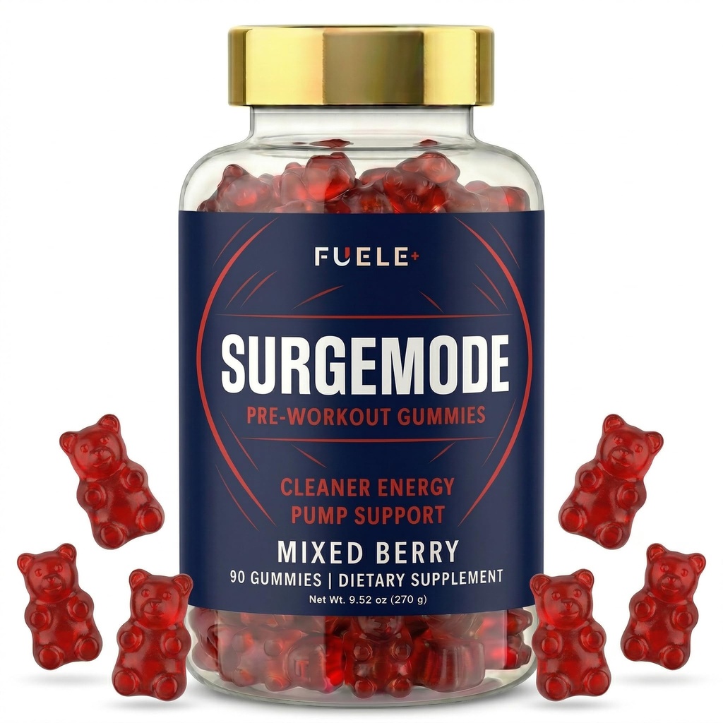 Pre Workout Gummies with Caffeine – Clean Energy & Pump Support Gummies with Citrulline, Beta Alanine & Electrolytes – Sugar Free Vegan Preworkout Gummies, Mixed Berry (90 Count)