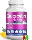 Gummies Quercetin par BioVitalica - Quercetin avec la vitamine Bromelain C et Zinc & Elderberry + vitamine D3-5 dans 1 Immune Support - Zinc Quercetin 750 mg pour les enfants et les adultes (1)