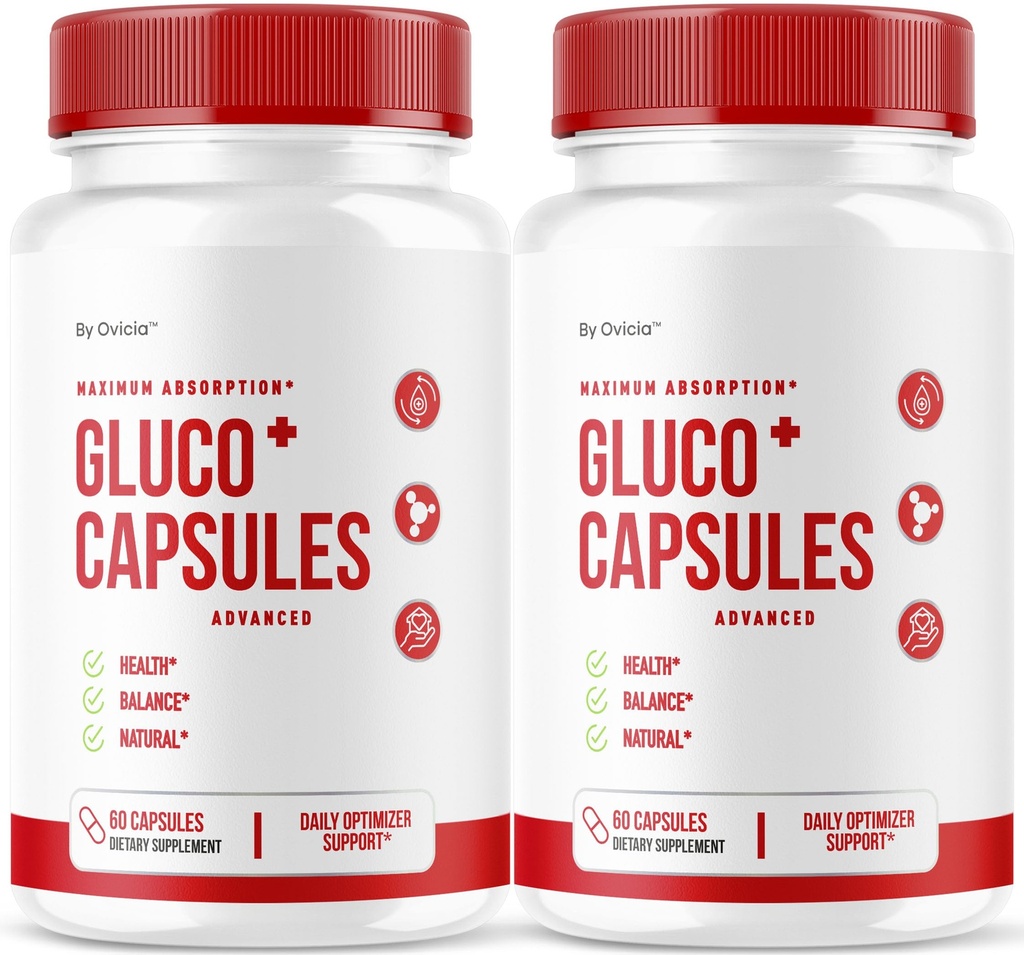 (2 Pack) GlucoCapsules - Official GlucoCapsules Advanced Premium Formula Pills Support Maximum Strength, All Natural Ingredients Vitamins for Overall Health & Wellness, 120 Capsules for 2 Months