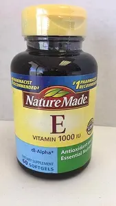 Nature faite dl-Alpha Vitamine E 1000 UI Softgels 60 ea (paquet de 2)
