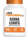 BulkSupplements.com Senna Leaf Extract Capsules - Cassia Angustifolia Sourced from Senna Leaves, Herbal Supplement - Vegan, 3 Capsule per Serving (1500mg), 270 Count (Pack of 1)