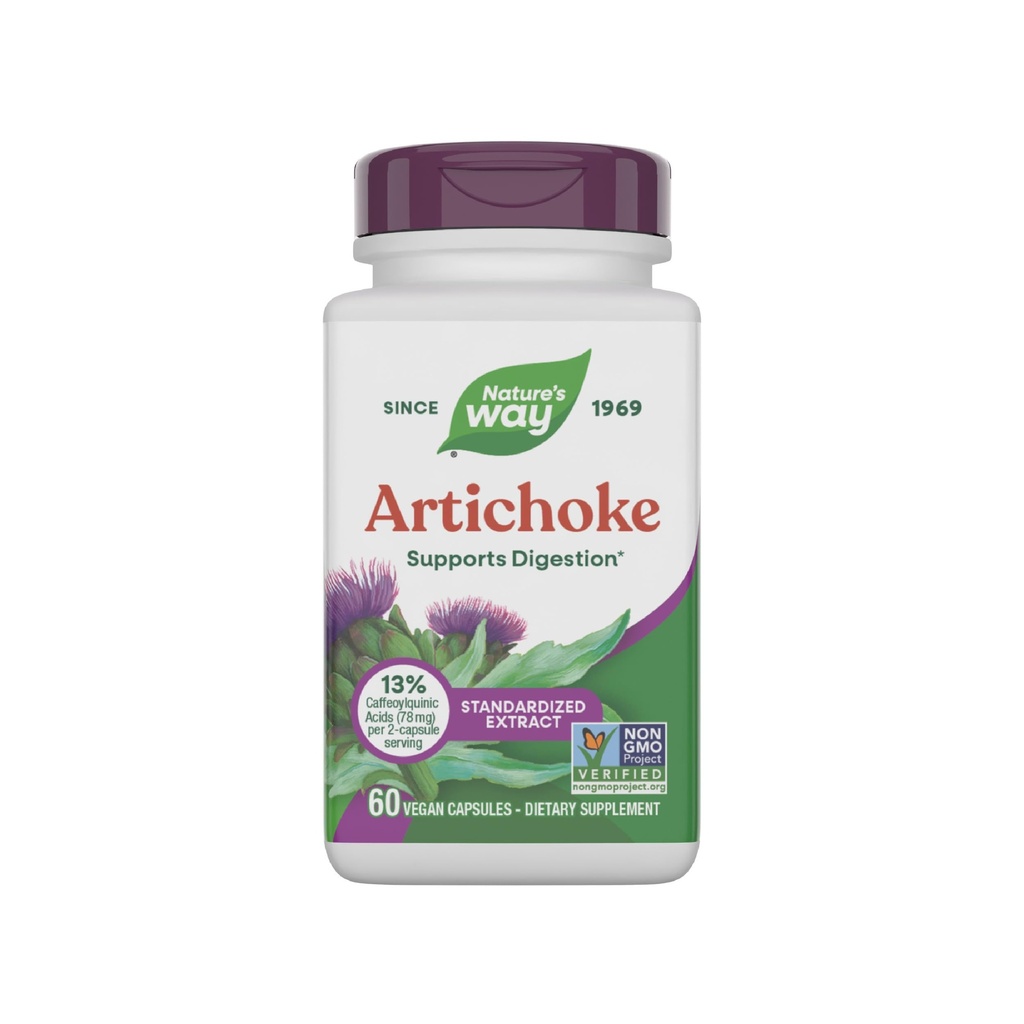 Artichaut de la nature, soutien à la digestion*, projet non-OGM vérifié, végétalien, sans gluten, 60 capsules (paquetage mai Vary)