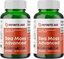 Infinite AGE 2 Pack de 1250mg Sea Moss Advanced Superfood Capsules, 120 Comte - High-Potency, Vegan, Fabriqué aux États-Unis - Irish Seamoss, Bladderwrack, Burdock Root - Santé globale, Immunity Support