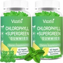 Gommies 2 Pack Chlorophylle avec Supergreens bio, Antioxydant naturel, Energy Boost, Immune Support, Digestion, Soins de la peau, Femmes & Hommes, Adulte & Enfant - 120 Gommies organiques végétaliens