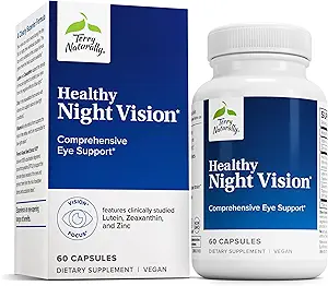 Terry naturellement saine vision nocturne - Supplément antioxydant pour soutenir la santé des yeux et les aides contre la fatigue oculaire - Supplément santé de la vision pour soutenir la Macula en santé avec du zinc et de la vitamine A - 60 capsules