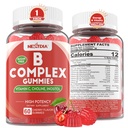 Gommies complexes de vitamine B, Gommies véganes de vitamine B avec 2000 mcg de méthyle B12, Folate de méthyle Plus Choline + Inositol, Vitamine C + Zinc pour soutenir l'énergie, l'humeur, Immune, cheveux sains, peau - 60 Cts