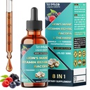8in1 Lions Mane Mushroom - Extract Liquid Supplement with Phosphatidylserine, Bacopa, L-Theanine, Rhodiola Rosea, Turmeric Curcumin, and More - 30ml 1 Fl Oz