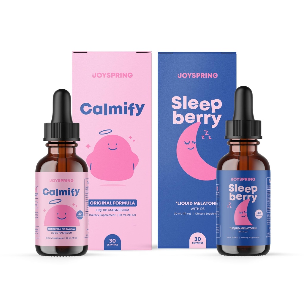 JoySpring Citrate de magnésium et SleepBerry Melatonine Liquide pour les enfants