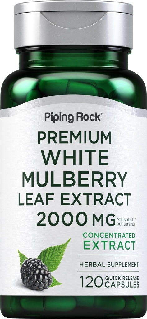 Piping Rock Mulberry Leaf Extract Capsules | 120 Count | Herbal Supplement | Non-GMO, Gluten Free