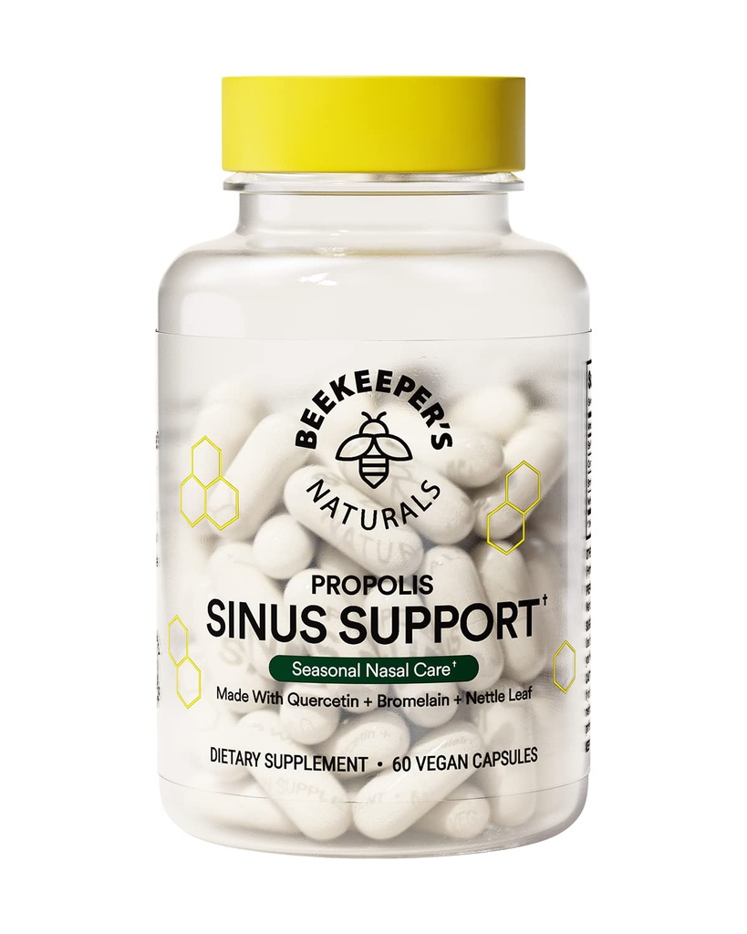 Beekeeper's Naturals Sinus Support for Adults, Quercetin & Bromelain, 60 ct