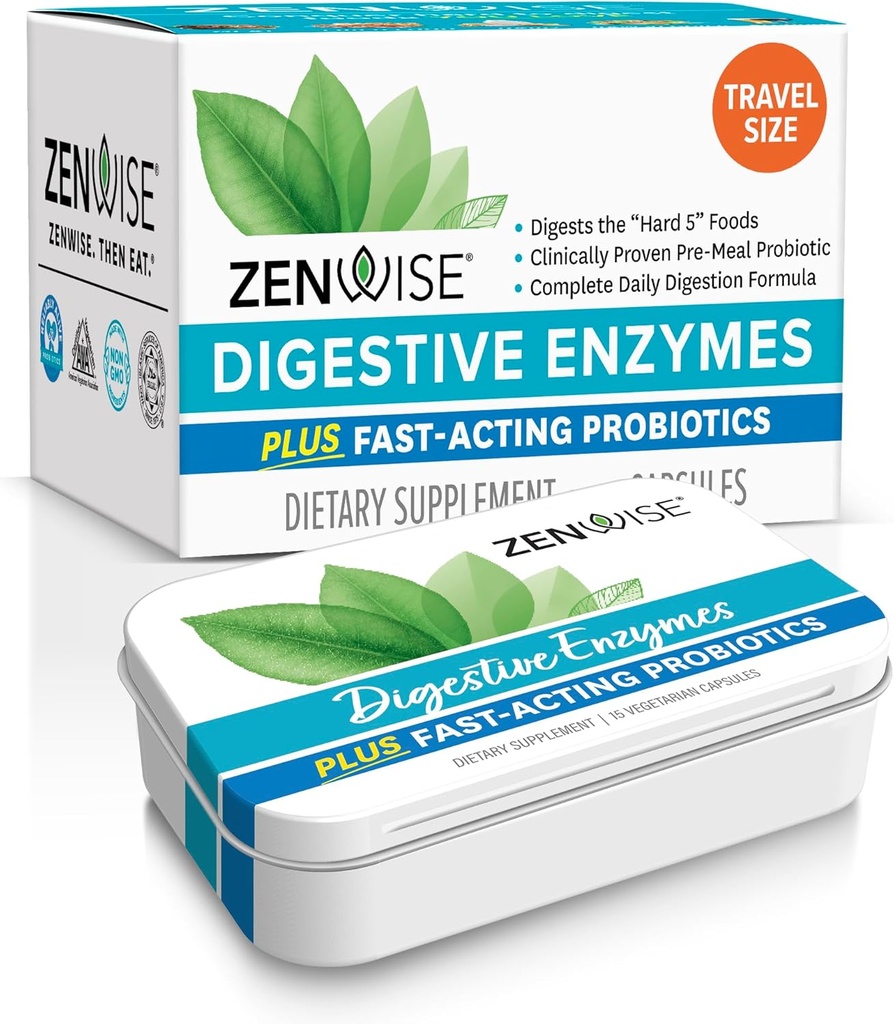 Enzymes digestifs de santé Zenwise et bromelain pour la santé de Gut - Multienzymes probiotiques avec prébiotiques et probiotiques pour les femmes et les hommes pour la santé digestive et le dégel pour la digestion -15 CT