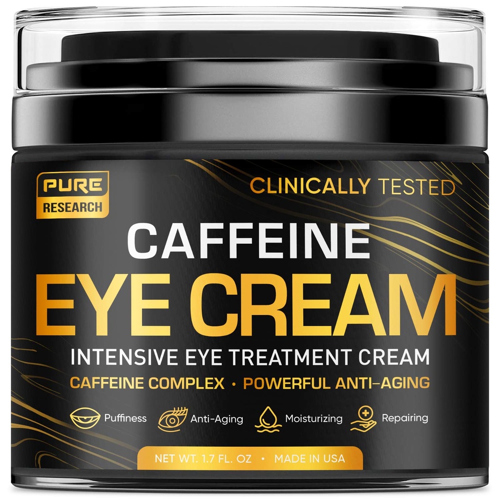 Crème pour les yeux de caféine pour l'anti-vieillissement, Cercles foncés, Sacs, Poitrine. Great Under Eye Skin + Face serré, traitement de levage des yeux pour les hommes et les femmes 1,7oz