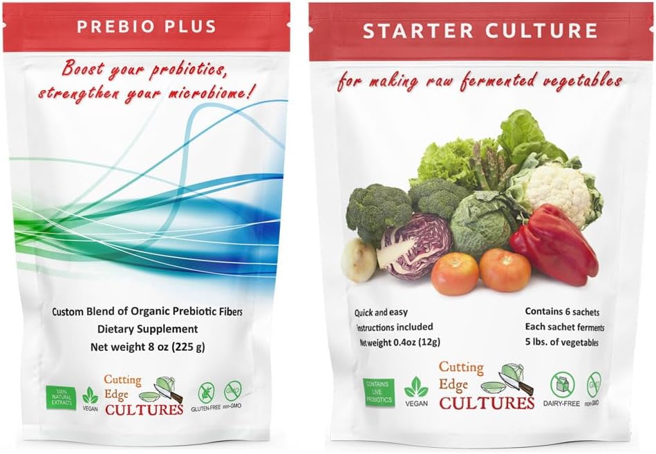 Cutting Edge Cultures Prebio Plus Poudre de Fibre Prébiotique Meilleur mélange personnalisé de Fibres Prébiotiques Organiques Supplément diététique 8 oz