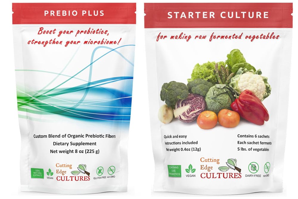 Cutting Edge Cultures Prebio Plus Poudre de Fibre Prébiotique Meilleur mélange personnalisé de Fibres Prébiotiques Organiques Supplément diététique 8 oz