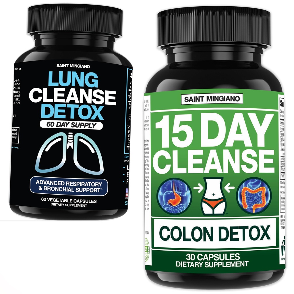 15 Day Cleanse Colon Detox - with - Lung Cleanse Detox, 60 Day Cleanse