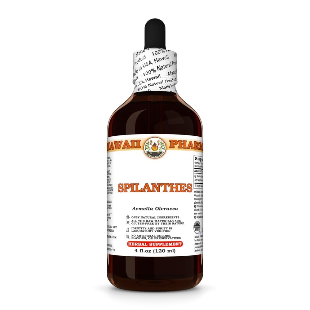 Spilanthes (Acmella Oleracea) Dry Leaf, Flower and Stem Tincture, Raw Materials, All Natural, Vegan, Pure Liquid Extract - 4 fl.oz