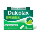 Dulcolax Stimulant Laxatif Suppositoires médicamentées, Prédictibles et efficaces de Constipation, Bisacodyl 10 mg, 28 Compte, Stimulant Laxatifs
