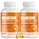 Magnesium Glycinate Supplement Softgels, Magnesium Glycinate 400mg with Zinc, Vitamin B6, C, D3, Pure Magnesium for Sleep, Calm, Muscle & Bone, Energy, Nervous Support - 120 Vegan Softgels