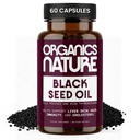 NATURE ORGANIQUE Capsules d'huile de graines noires 1000mg – 60 softgels pressés à froid.