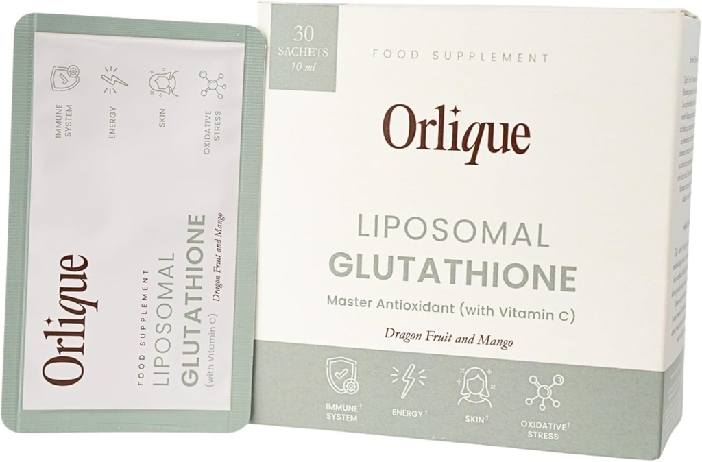 Liposomal Glutathione with Vitamin C | High-Potency Antioxidant for Immune Support, Cellular Protection, Detox & Energy | Vegan, Gluten-Free | Dragon Fruit & Mango Flavor | 30 Sachets, 400 mg