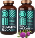 WILD FUEL Histamine Block Supplements and TUDCA with Milk Thistle Cleanse and Detox Bundle